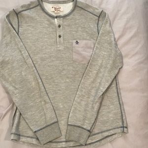 Mens penguin henley long sleeve